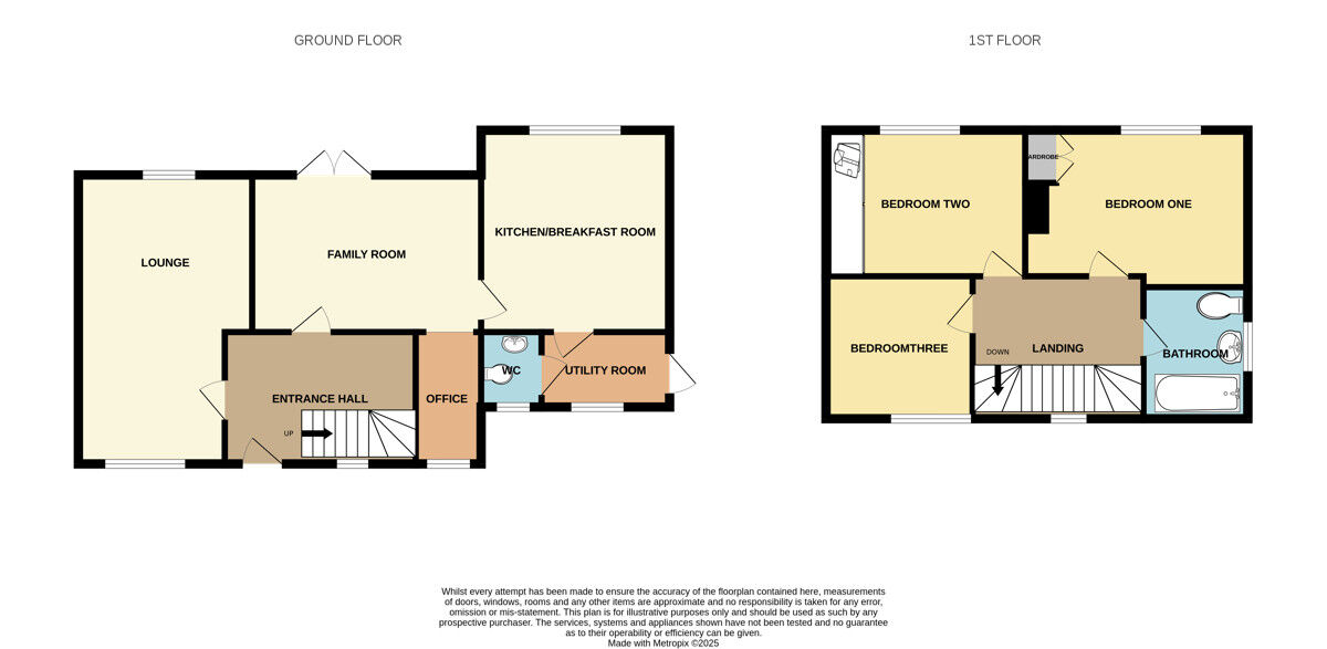 Floorplan of 3 bedroom Semi Detached House for sale, Yates Road, Thornton-le-Moors, Cheshire, CH2