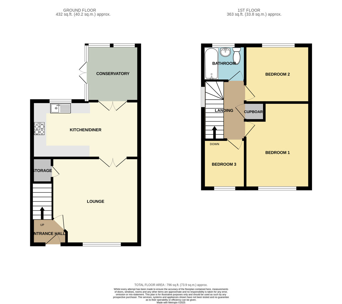 Floorplan of 3 bedroom Semi Detached House for sale, Baker Drive, Great Sutton, Cheshire, CH66