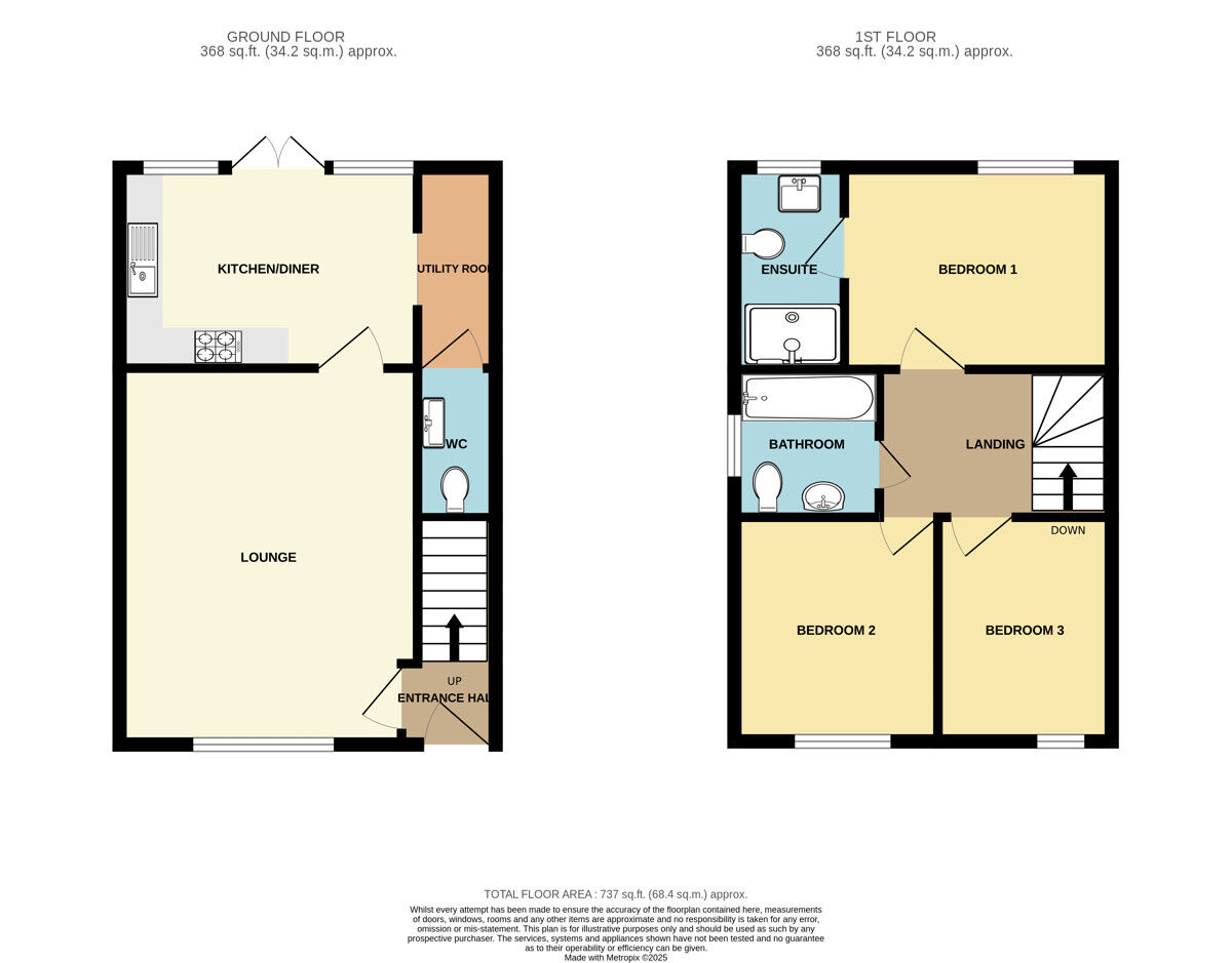 Floorplan of 3 bedroom Semi Detached House for sale, Harrison Close, Eastham, Merseyside, CH62