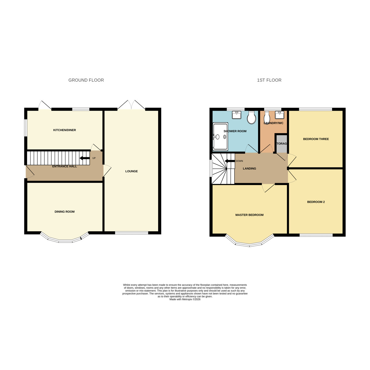 Floorplan of 3 bedroom Semi Detached House for sale, Hooton Park Lane, Hooton, Cheshire, CH65