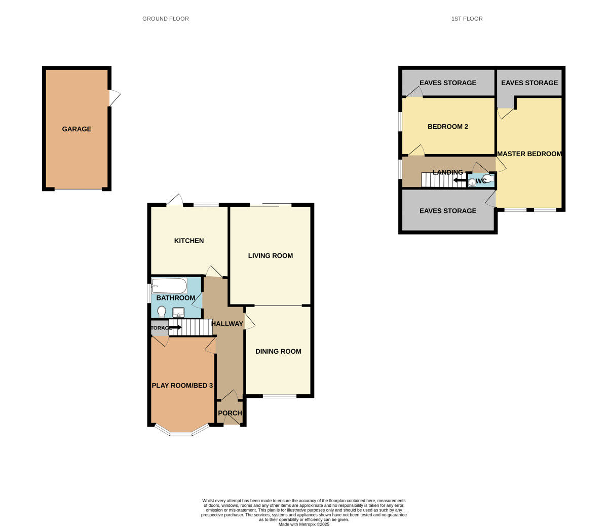 Floorplan of 3 bedroom Semi Detached House for sale, Ambleside Road, Ellesmere Port, Cheshire, CH65
