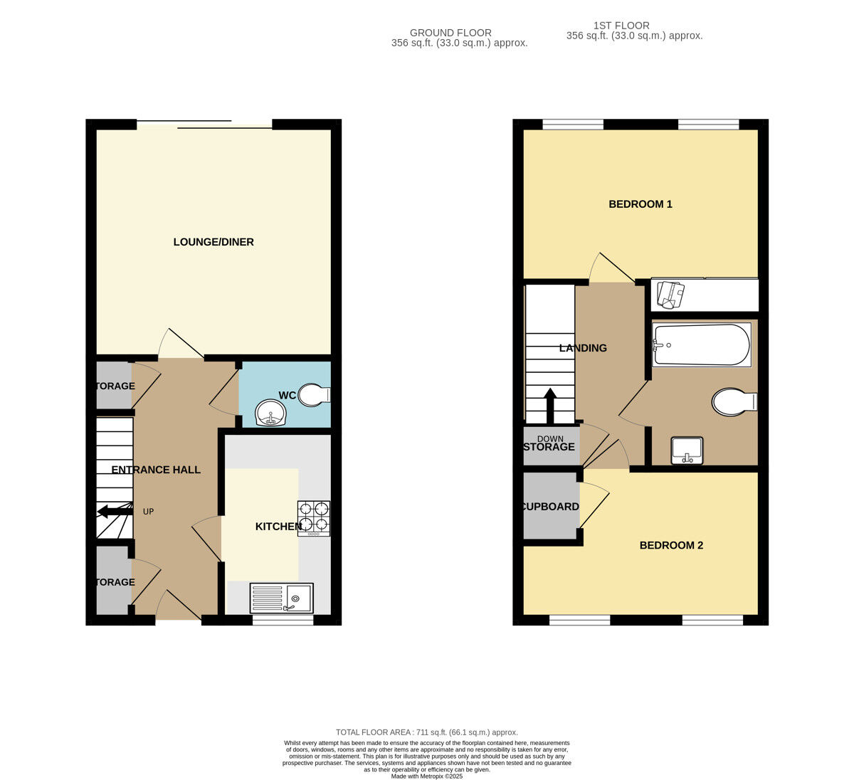 Floorplan of 2 bedroom End Terrace House for sale, Lamprey Road, Ellesmere Port, Cheshire, CH66