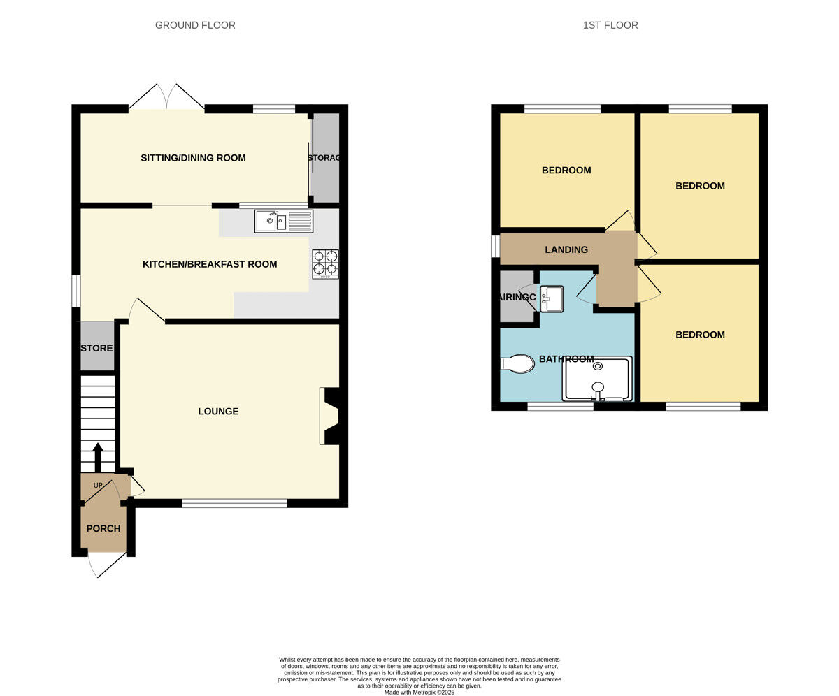 Floorplan of 3 bedroom Semi Detached House for sale, Briardale Road, Little Sutton, Cheshire, CH66