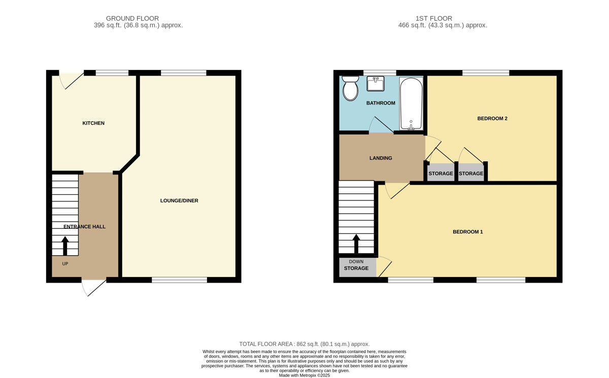 Floorplan of 2 bedroom Mid Terrace House for sale, Cedar Avenue, Little Sutton, Cheshire, CH66