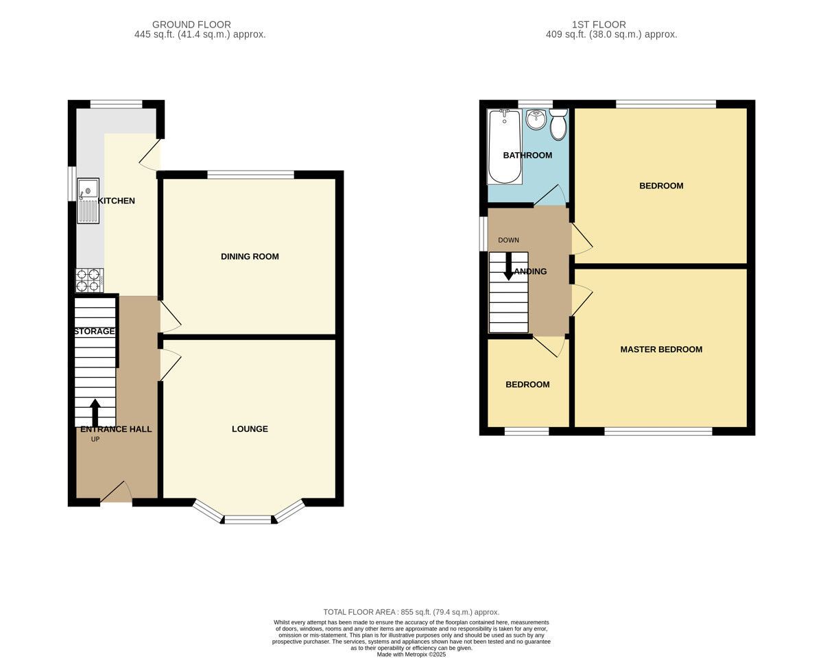 Floorplan of 3 bedroom Semi Detached House for sale, Brooklyn Drive, Great Sutton, Cheshire, CH65