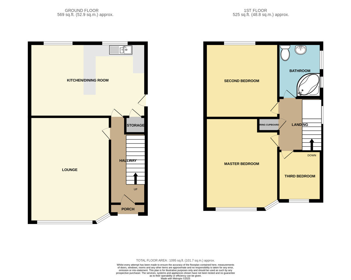 Floorplan of 3 bedroom Semi Detached House for sale, Fenwick Road, Great Sutton, Cheshire, CH66