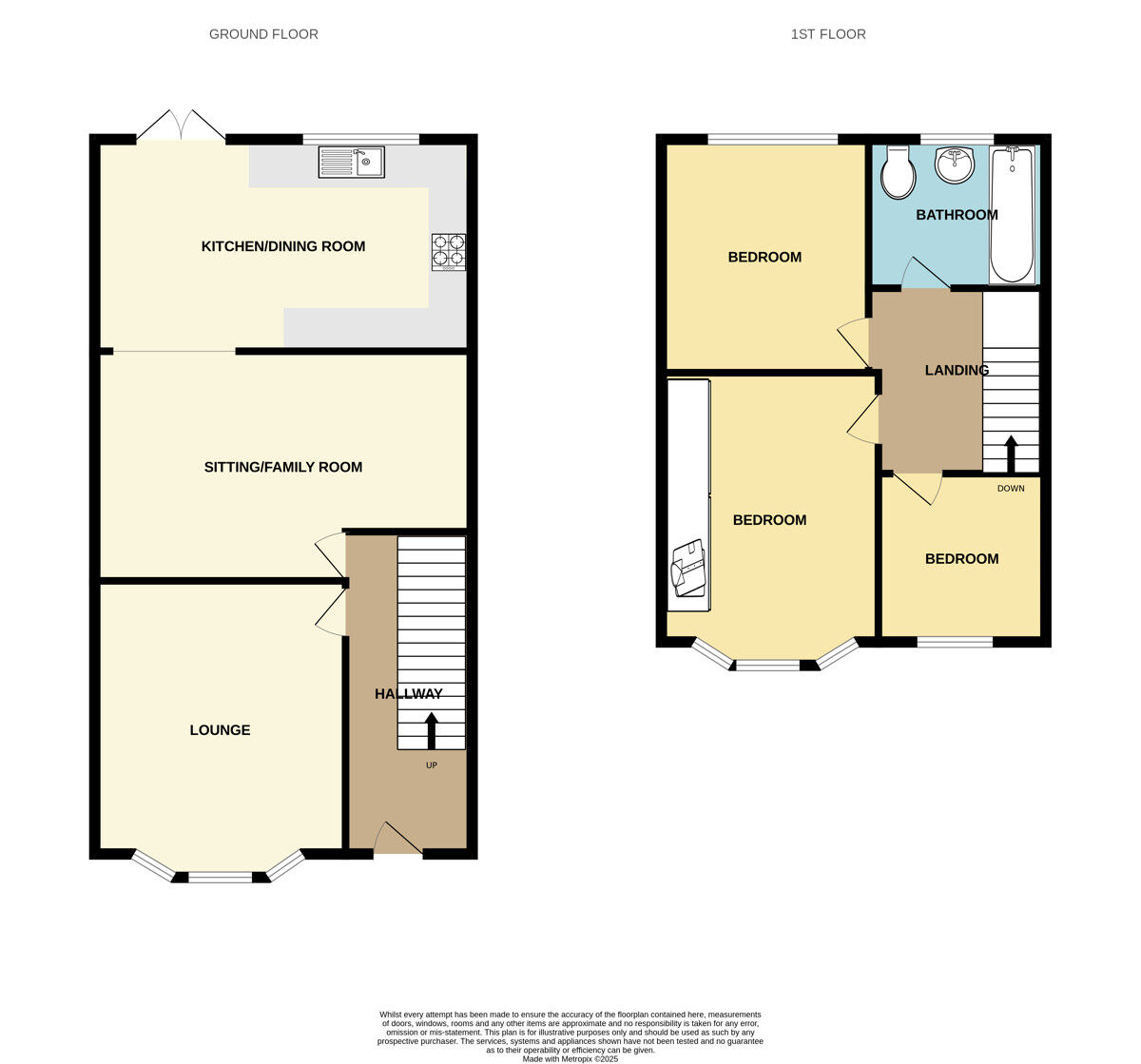 Floorplan of 3 bedroom Mid Terrace House for sale, Heath Avenue, Whitby, Cheshire, CH65