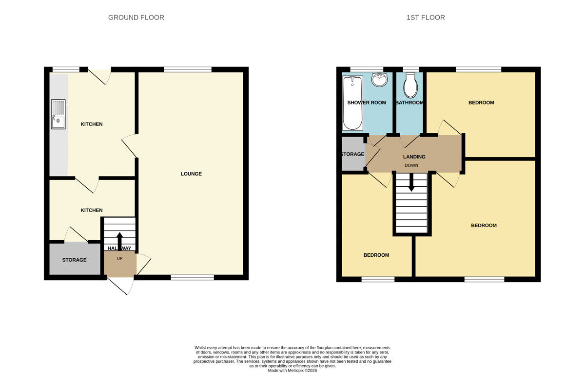 Floorplan of 3 bedroom End Terrace House for sale, Sutton Way, Great Sutton, Cheshire, CH66