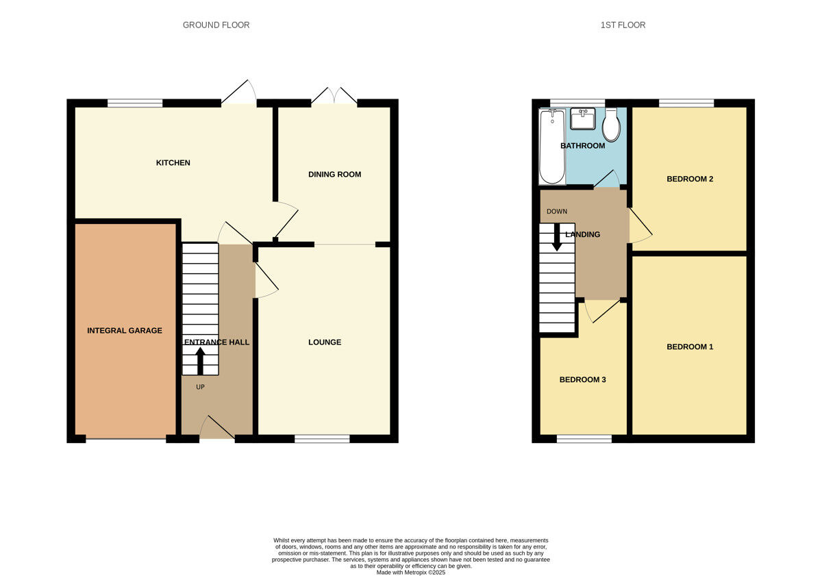 Floorplan of 3 bedroom Semi Detached House for sale, Selby Green, Little Sutton, Cheshire, CH66