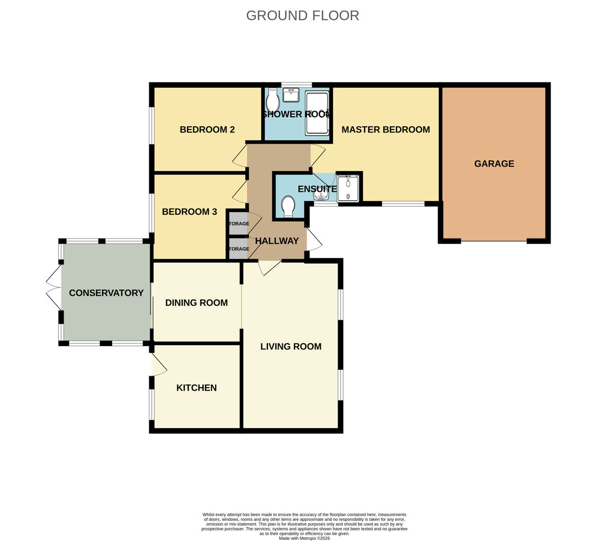 Floorplan of 3 bedroom Detached Bungalow for sale, St. Marks Crescent, Great Sutton, Cheshire, CH66