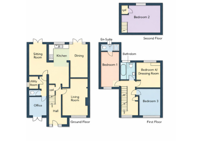 Floorplan of 4 bedroom Semi Detached House for sale, Adam Close, Great Sutton, Cheshire, CH66