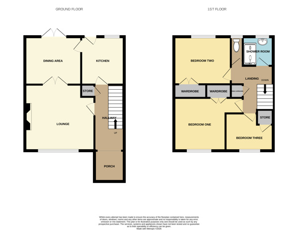Floorplan of 3 bedroom Mid Terrace House for sale, Rhuddlan Court, Ellesmere Port, Cheshire, CH65