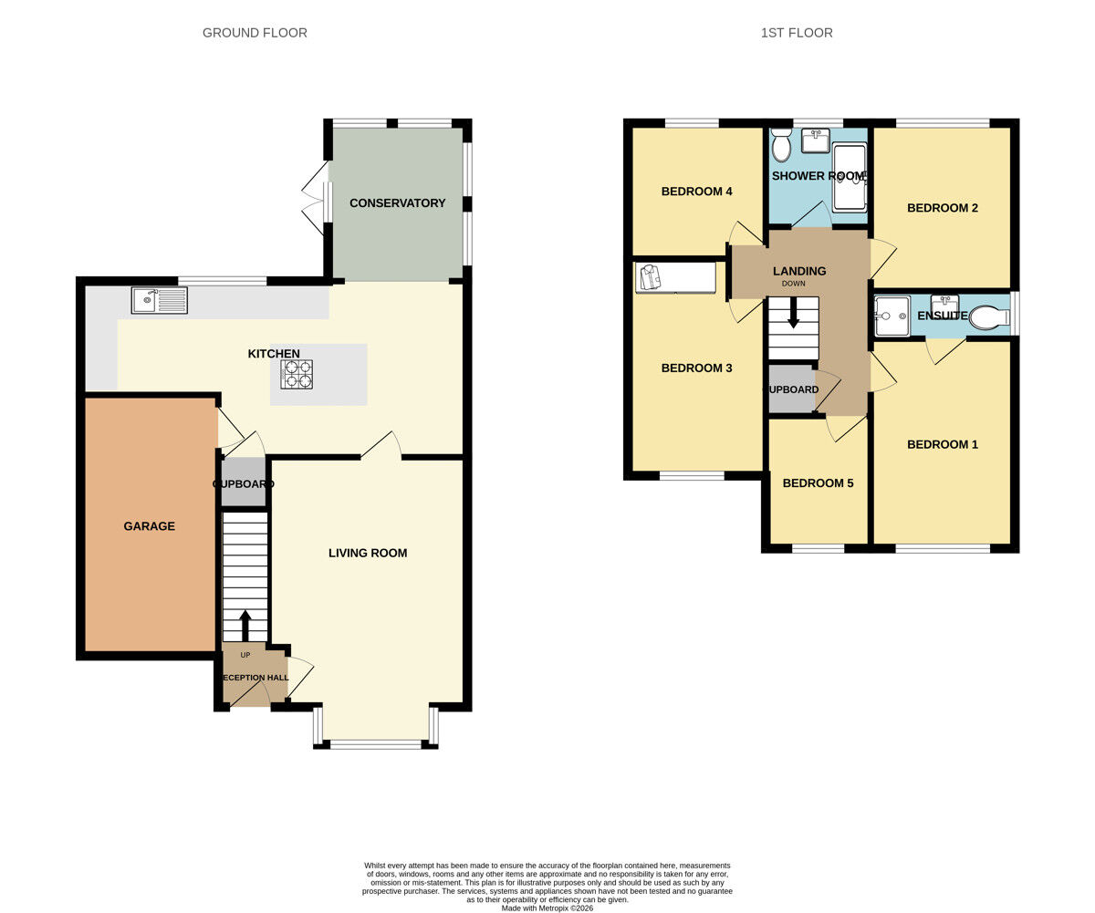 Floorplan of 5 bedroom Detached House for sale, Oxford Close, Great Sutton, Cheshire, CH66
