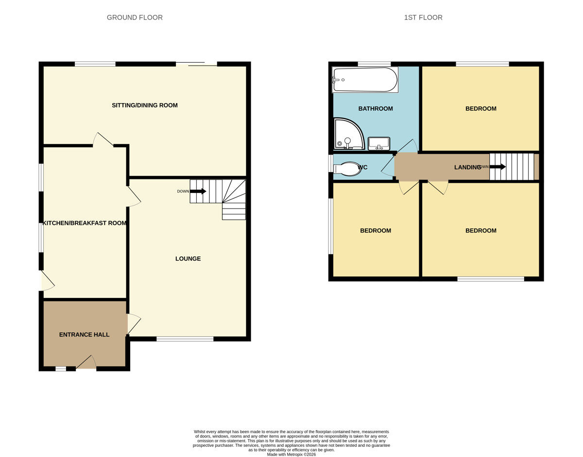 Floorplan of 3 bedroom Semi Detached House for sale, Adam Avenue, Great Sutton, Cheshire, CH66