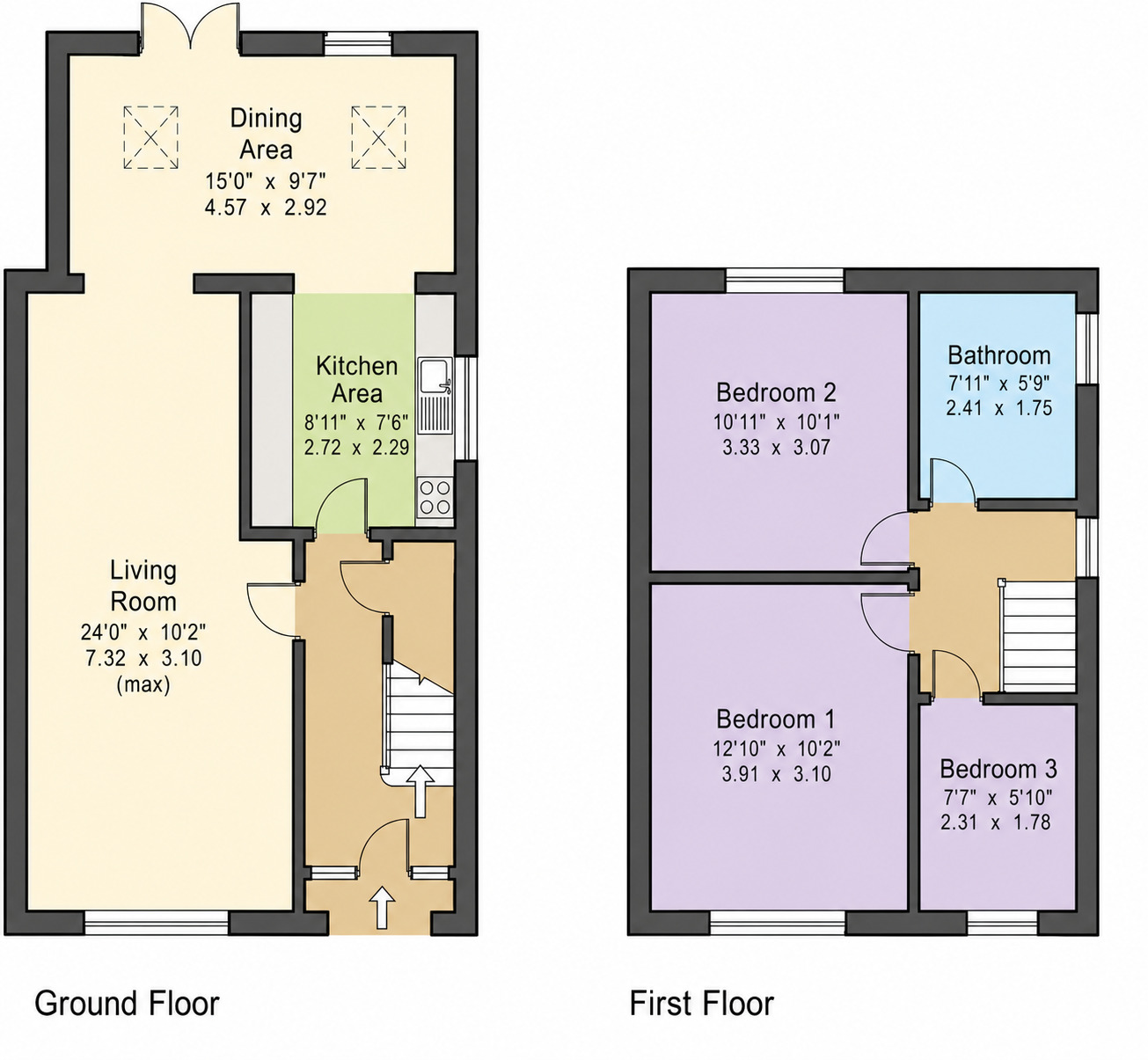 Floorplan of 3 bedroom Semi Detached House for sale, Greenlea Close, Whitby, Cheshire, CH65
