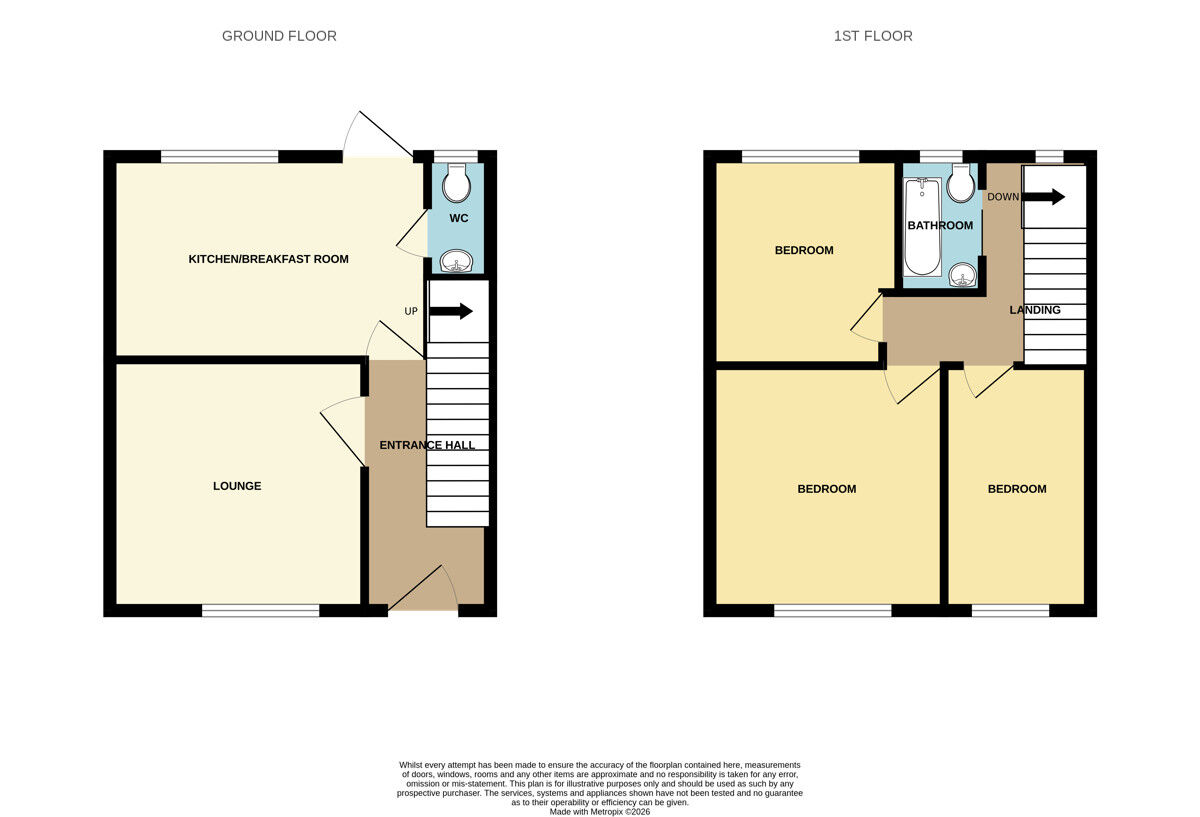 Floorplan of 3 bedroom Semi Detached House for sale, Egerton Street, Ellesmere Port, Cheshire, CH65
