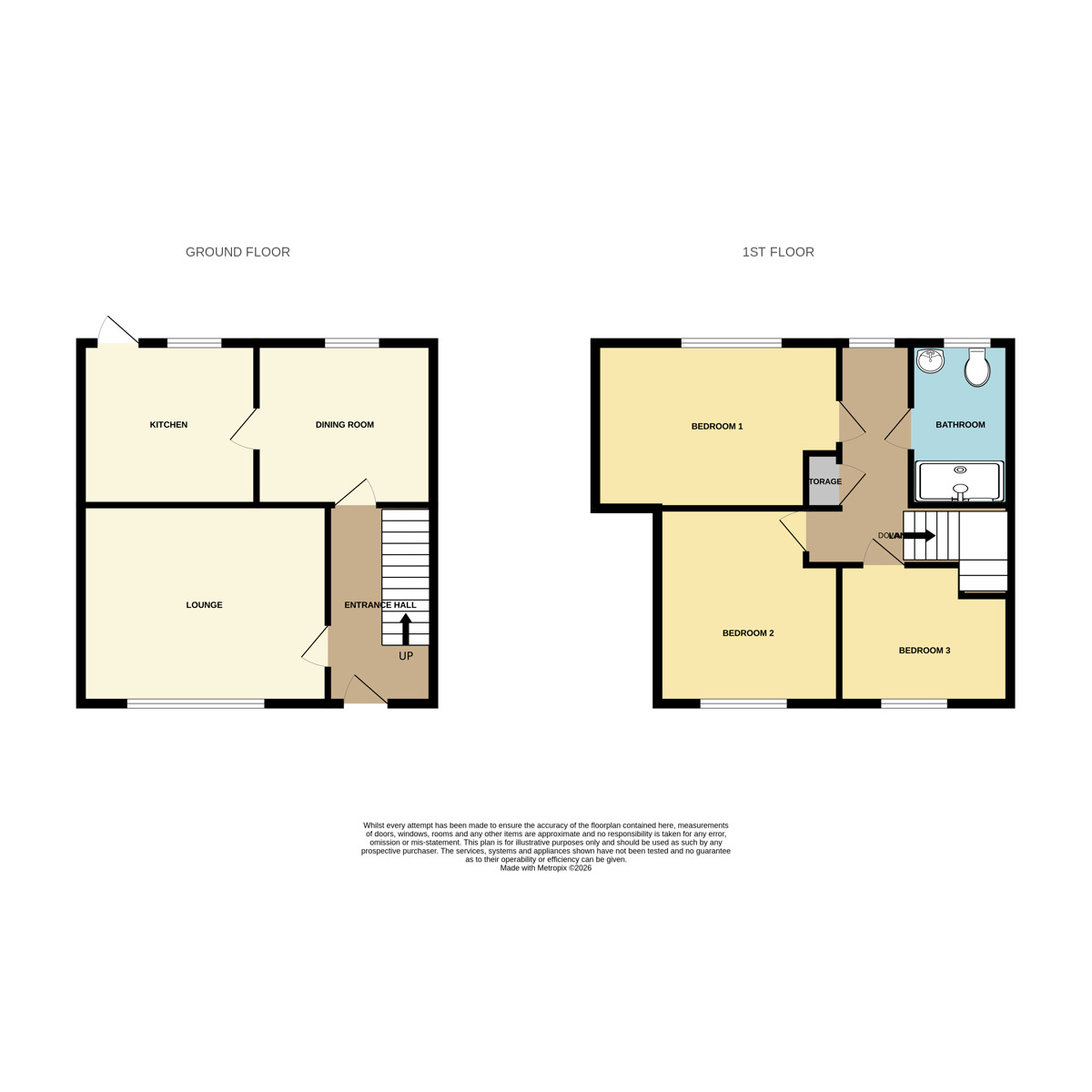 Floorplan of 3 bedroom Mid Terrace House for sale, Kronsbec Avenue, Little Sutton, Cheshire, CH66
