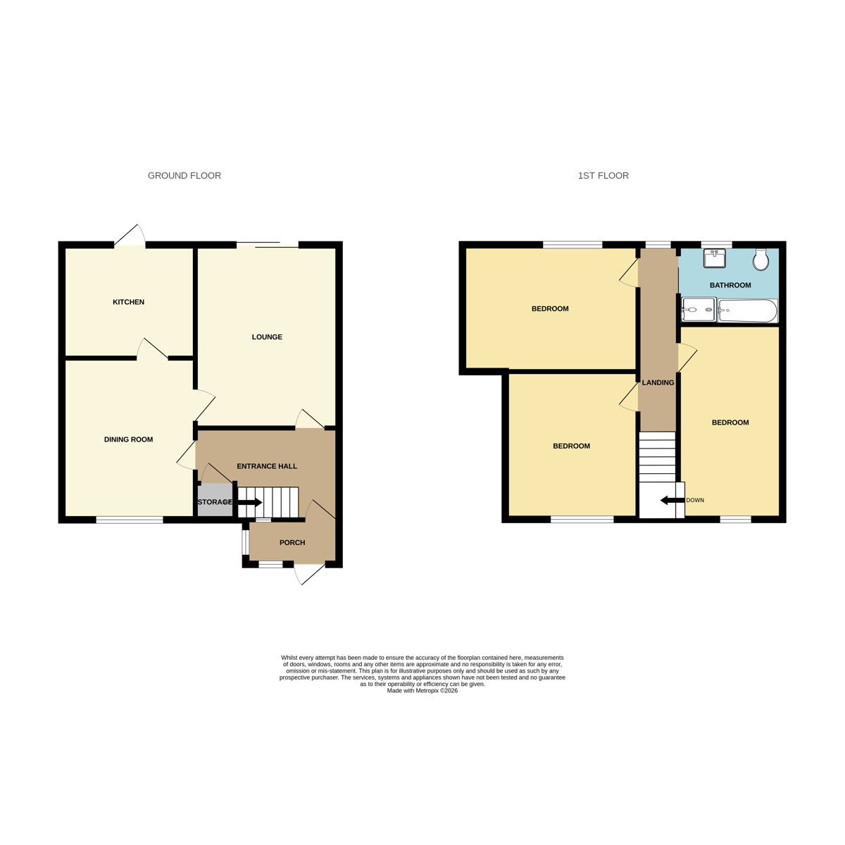 Floorplan of 3 bedroom Mid Terrace House for sale, Newnham Drive, Ellesmere Port, Cheshire, CH65