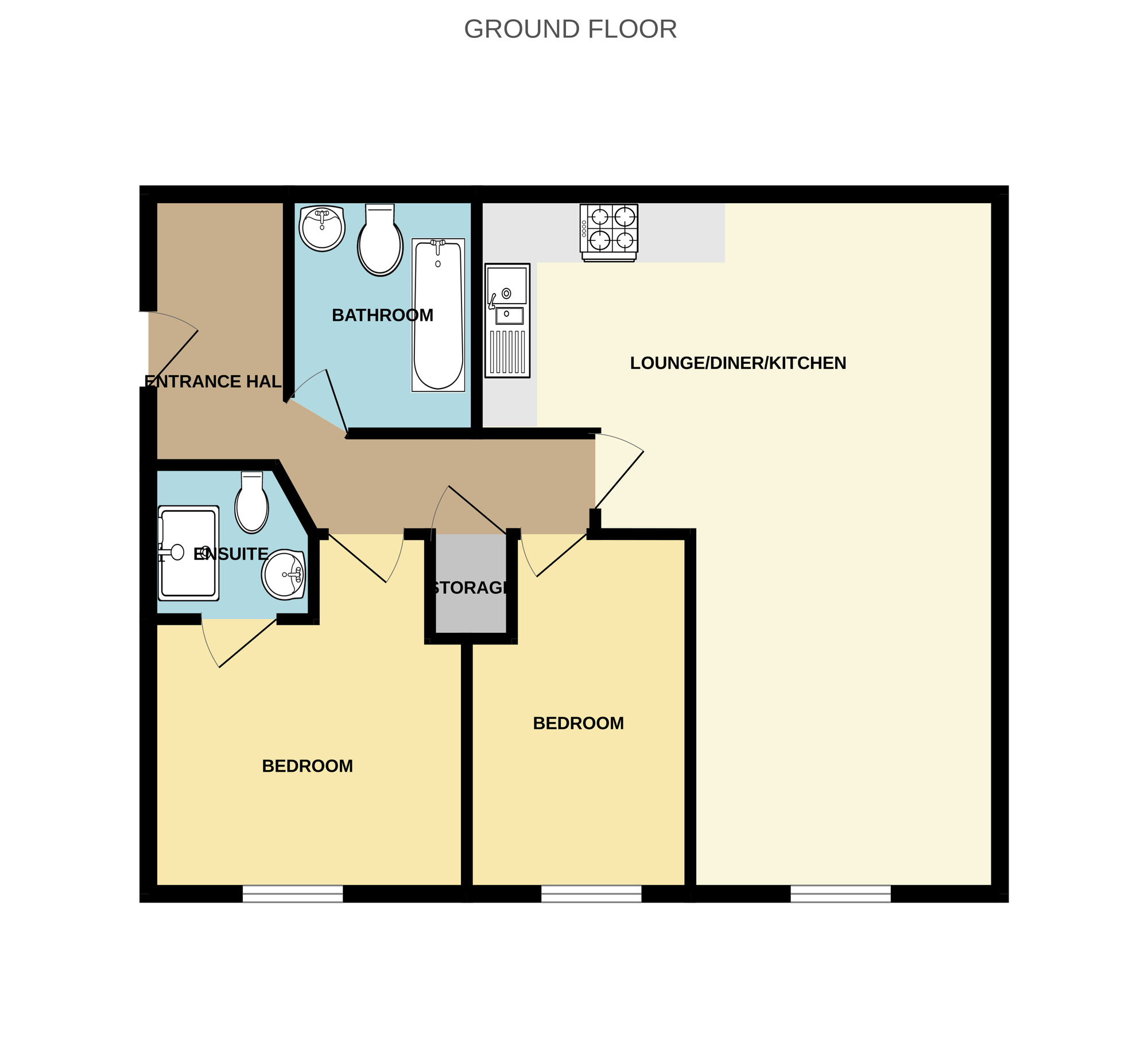 Floorplan of 2 bedroom Flat for sale, Robinson Road, Ellesmere Port, Cheshire, CH65