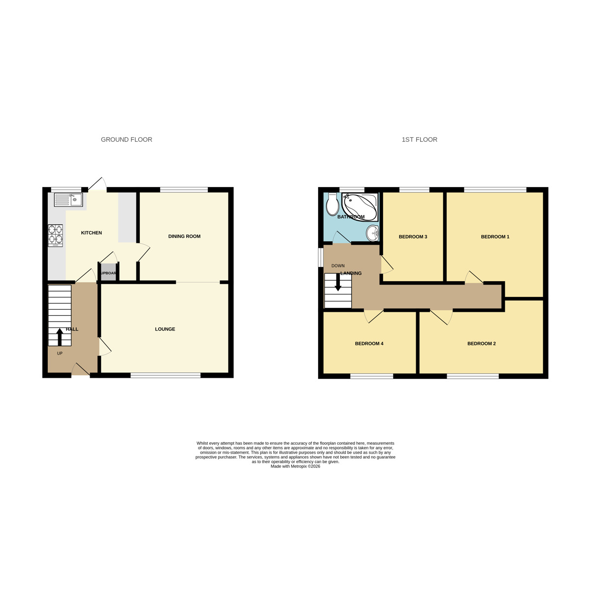 Floorplan of 4 bedroom Mid Terrace House for sale, Thamesdale, Whitby, Cheshire, CH65