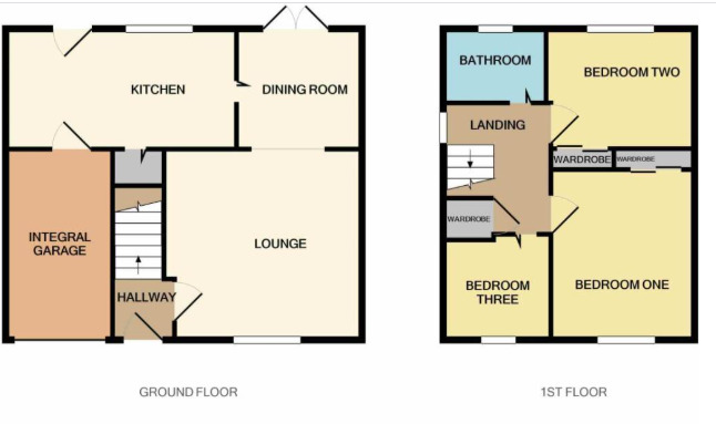 Floorplan of 3 bedroom Link Detached House for sale, Talbot Road, Great Sutton, Cheshire, CH66