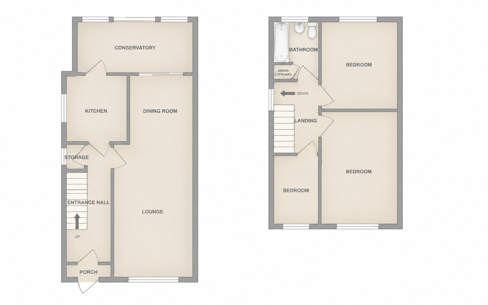 Floorplan of 3 bedroom Semi Detached House for sale, Woodsome Close, Whitby, Cheshire, CH65