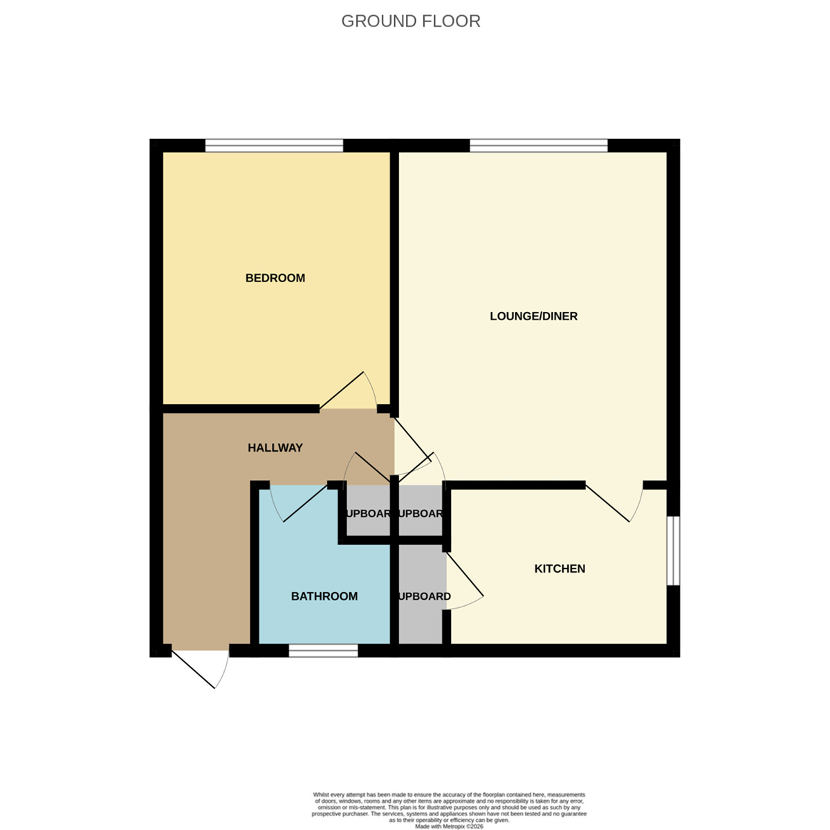 Floorplan of 1 bedroom Flat for sale, Stirling Court, Ellesmere Port, Cheshire, CH65