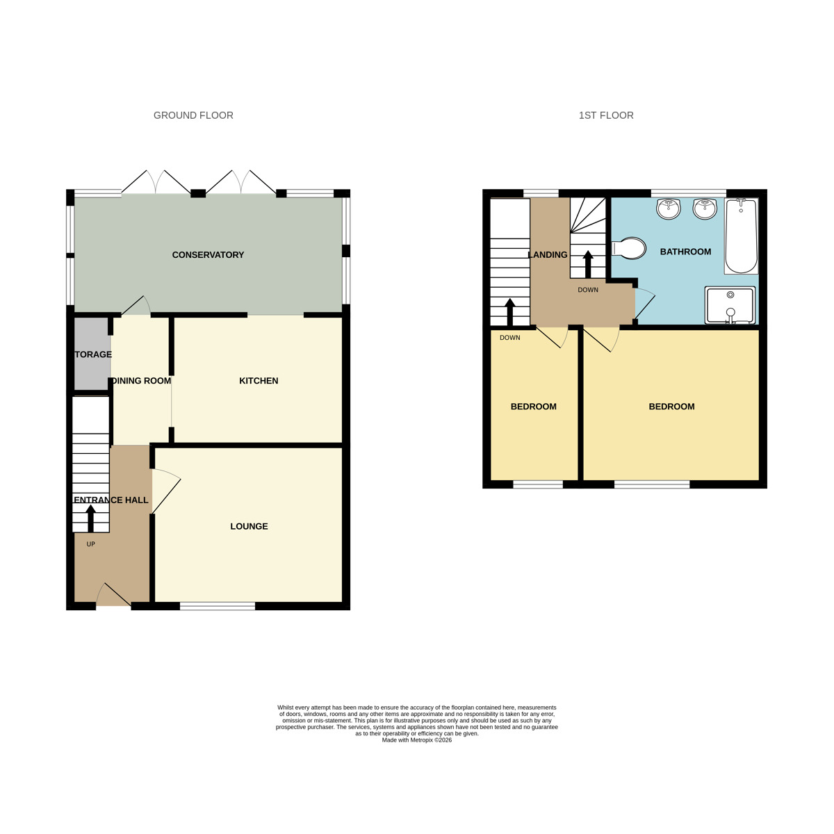 Floorplan of 2 bedroom Semi Detached House for sale, Egerton Street, Ellesmere Port, Cheshire, CH65