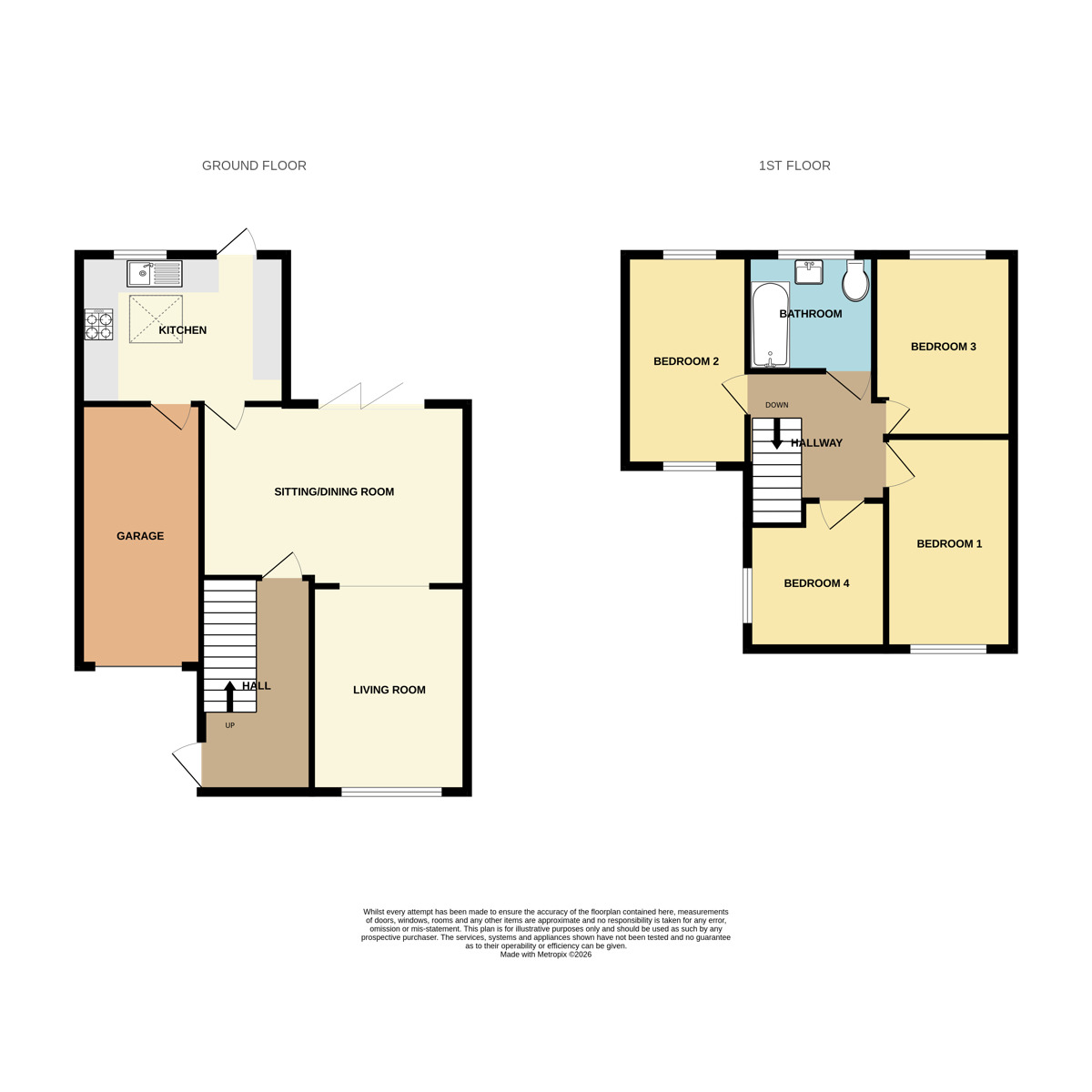 Floorplan of 4 bedroom Semi Detached House for sale, Thorne Drive, Little Sutton, Cheshire, CH66