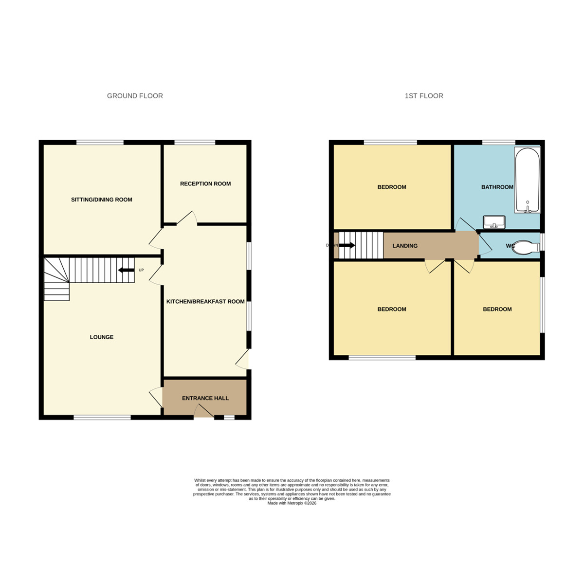 Floorplan of 3 bedroom Semi Detached Bungalow for sale, James Avenue, Great Sutton, Cheshire, CH66