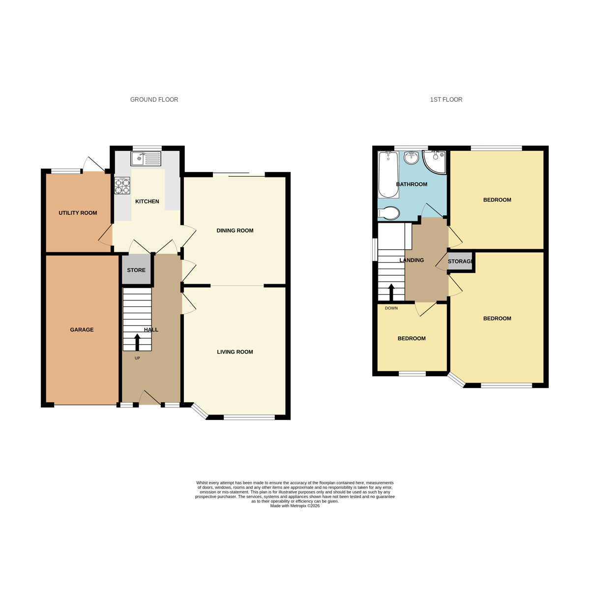 Floorplan of 3 bedroom Semi Detached House for sale, Fenwick Road, Great Sutton, Cheshire, CH66