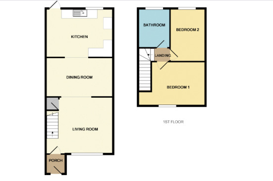 Floorplan of 2 bedroom Mid Terrace House for sale, Heathfield Road, Ellesmere Port, CH65