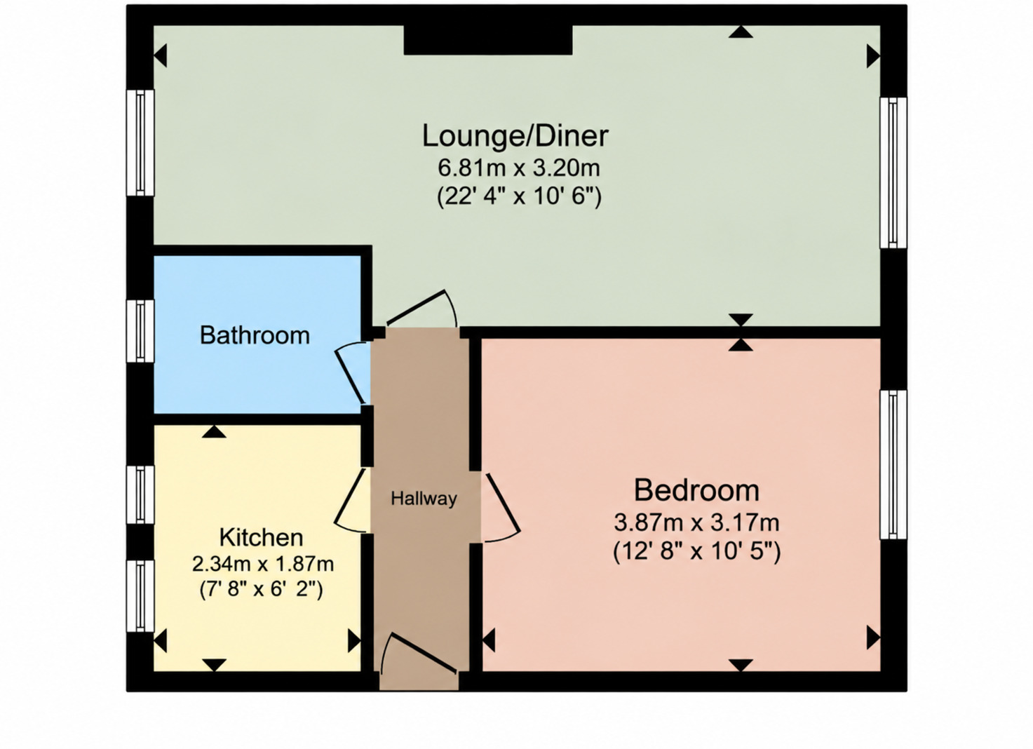 Floorplan of 1 bedroom Flat for sale, Sutton Way, Great Sutton, Cheshire, CH65