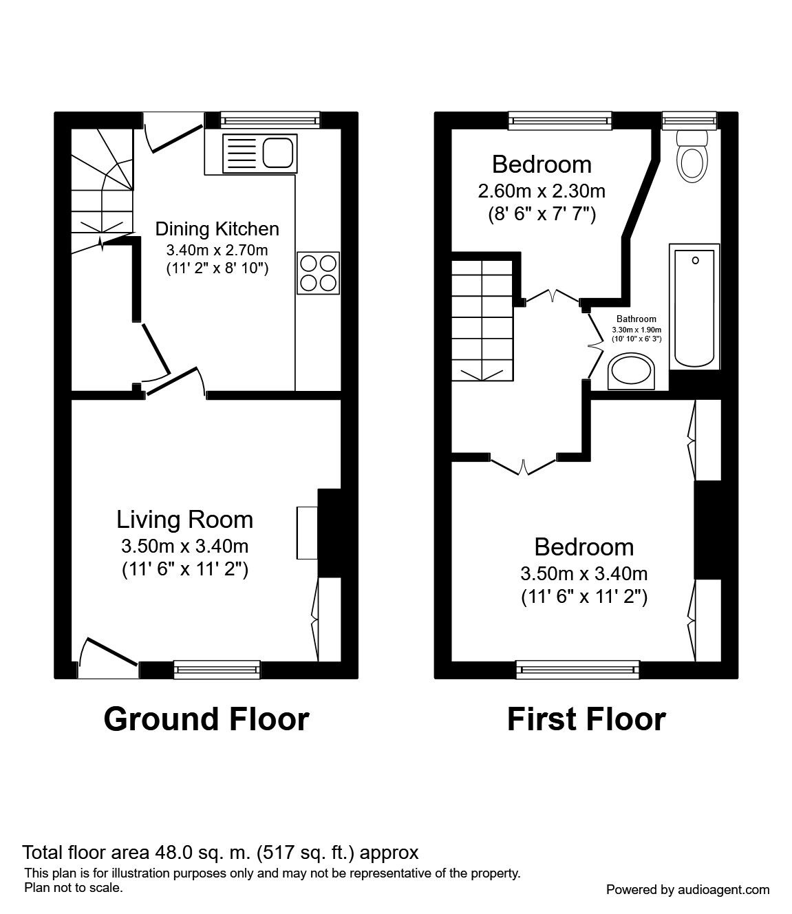 Floorplan of 2 bedroom Mid Terrace House to rent, Lyon Street, Macclesfield, Cheshire, SK11