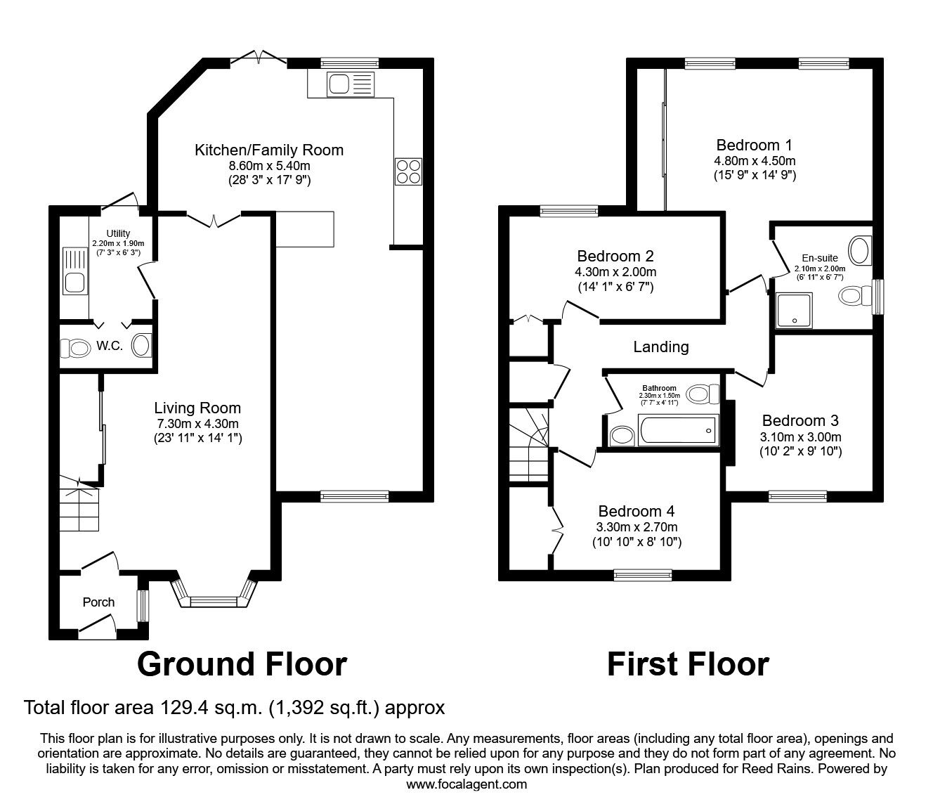 Floorplan of 4 bedroom Semi Detached House to rent, Pickenham Close, Macclesfield, Cheshire, SK11