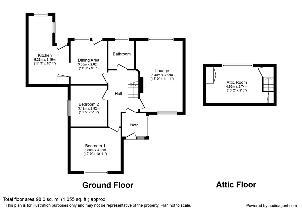 Floorplan of 3 bedroom Semi Detached Bungalow to rent, Gleave Avenue, Bollington, Cheshire, SK10