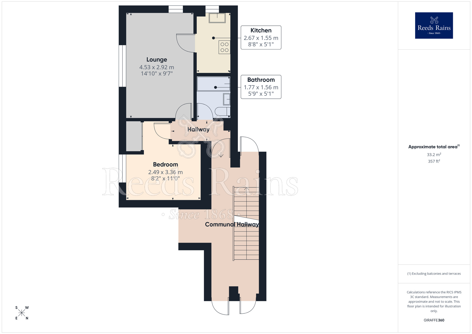 Floorplan of 1 bedroom Flat to rent, Flat 5 Bronte House Keats Drive, Macclesfield, Cheshire, SK10