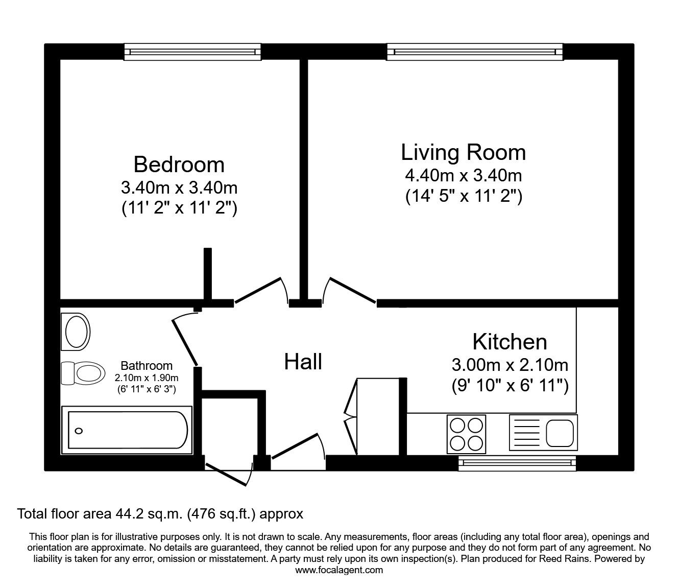 Floorplan of 1 bedroom  Flat to rent, Westminster Road, Macclesfield, Cheshire, SK10