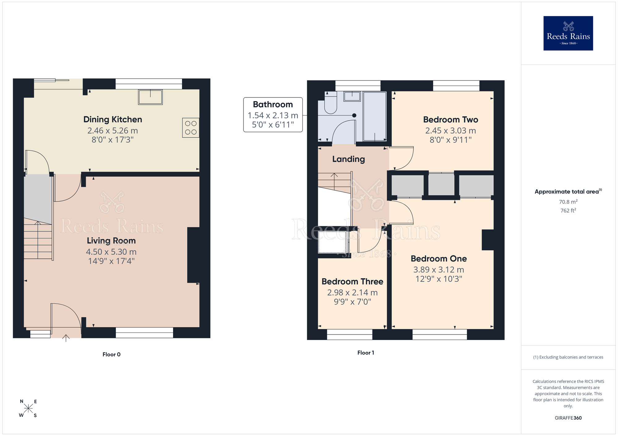 Floorplan of 3 bedroom House to rent, Buckfast Close, Macclesfield, Cheshire, SK10
