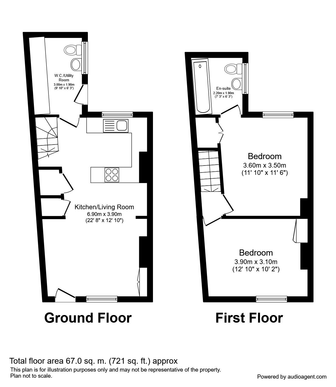 Floorplan of 2 bedroom Mid Terrace House to rent, Boothby Street, Macclesfield, Cheshire, SK10