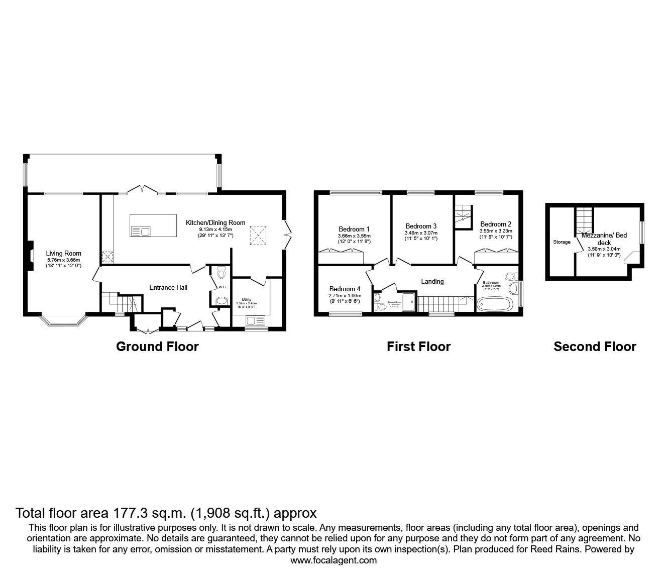 Floorplan of 4 bedroom Detached House for sale, Grasmere, Macclesfield, Cheshire, SK11