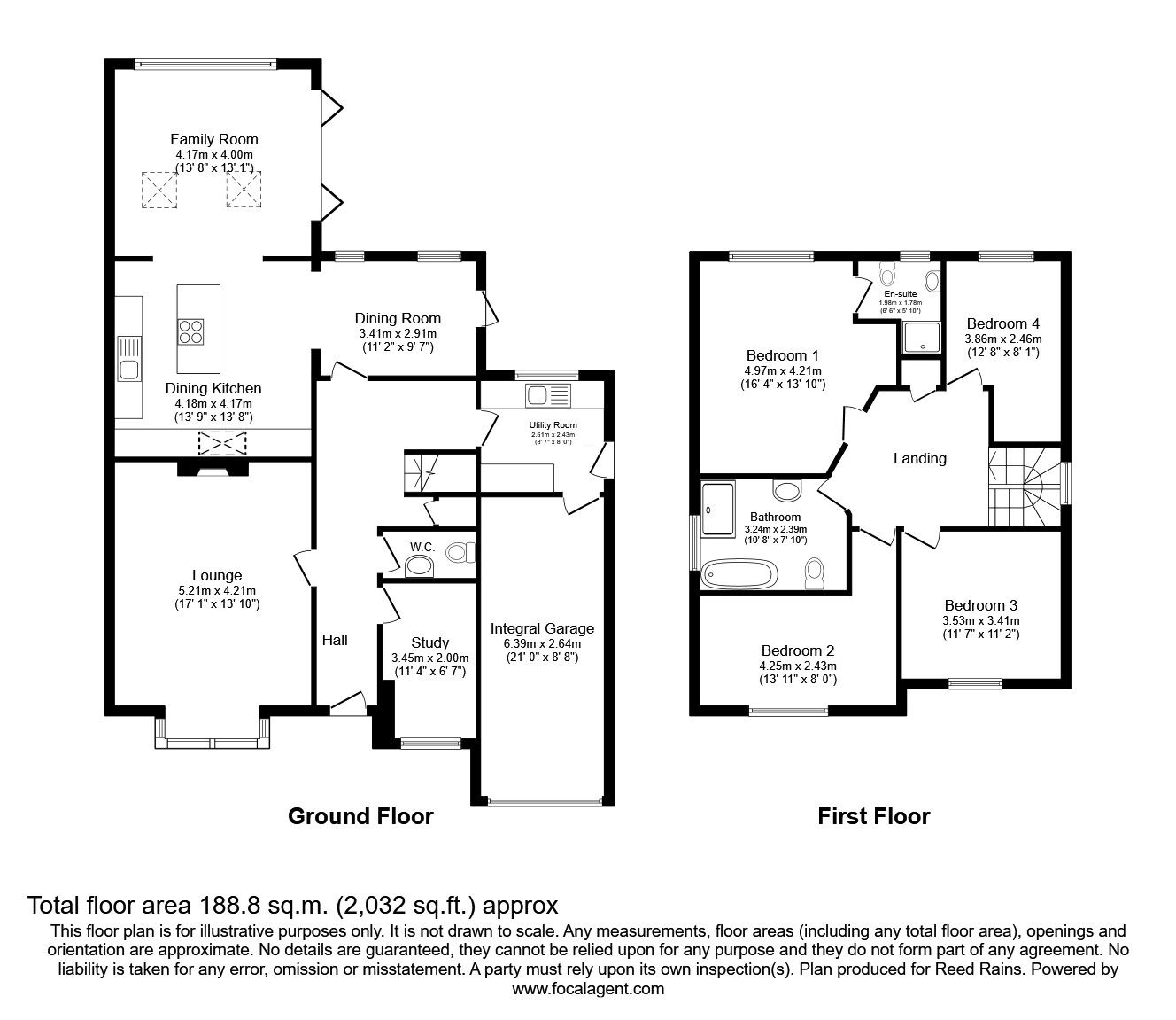 Floorplan of 4 bedroom Link Detached House for sale, Ecton Avenue, Macclesfield, Cheshire, SK10