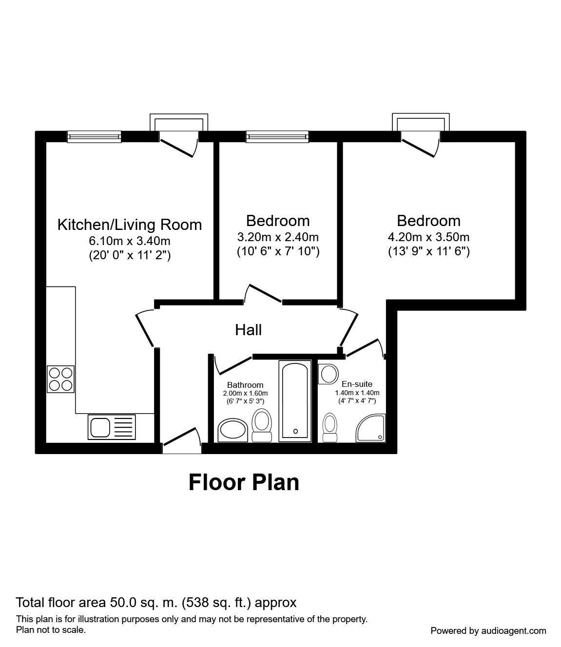 Floorplan of 2 bedroom  Flat to rent, Pickford Street, Macclesfield, Cheshire, SK11