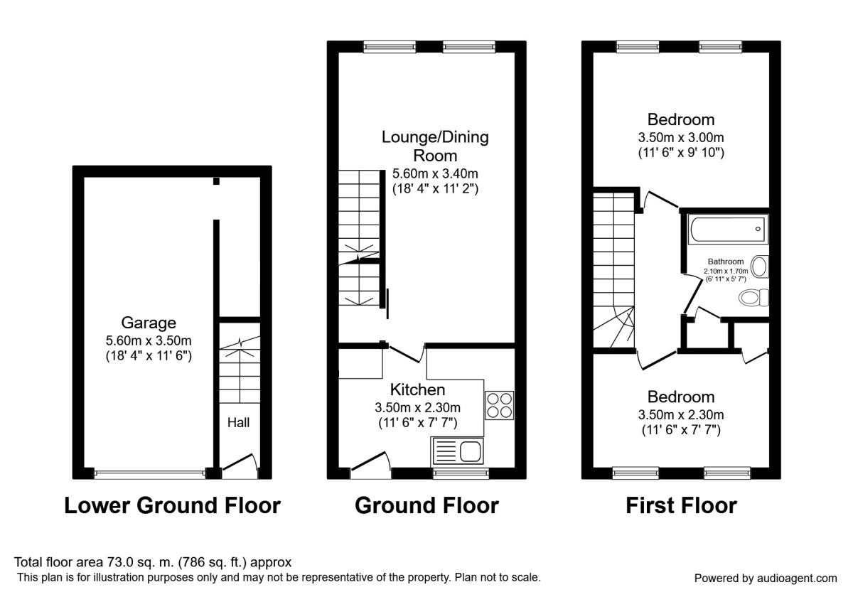 Floorplan of 2 bedroom Mid Terrace House to rent, St. Georges Street, Macclesfield, Cheshire, SK11