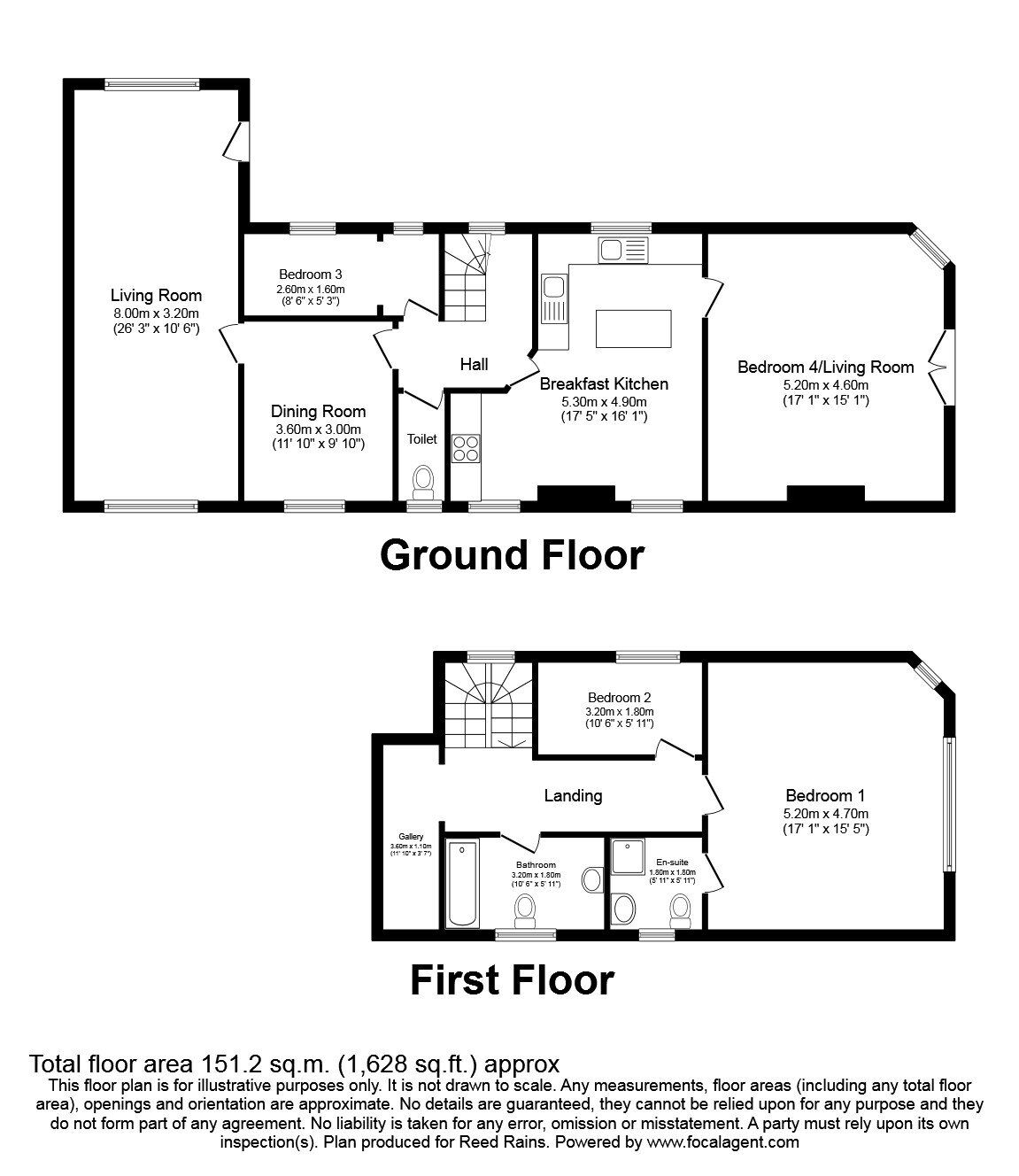 Floorplan of 6 bedroom Semi Detached House for sale, Church Lane, Rainow, Macclesfield, SK10