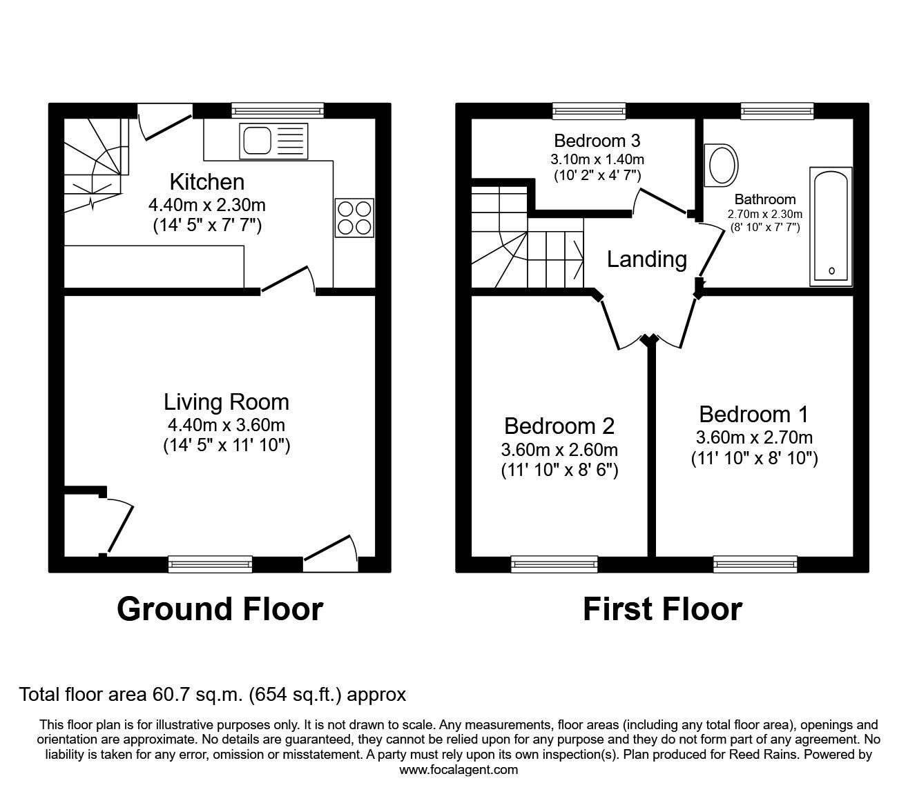 Floorplan of 3 bedroom Mid Terrace House to rent, Lord Street, Macclesfield, Cheshire, SK11