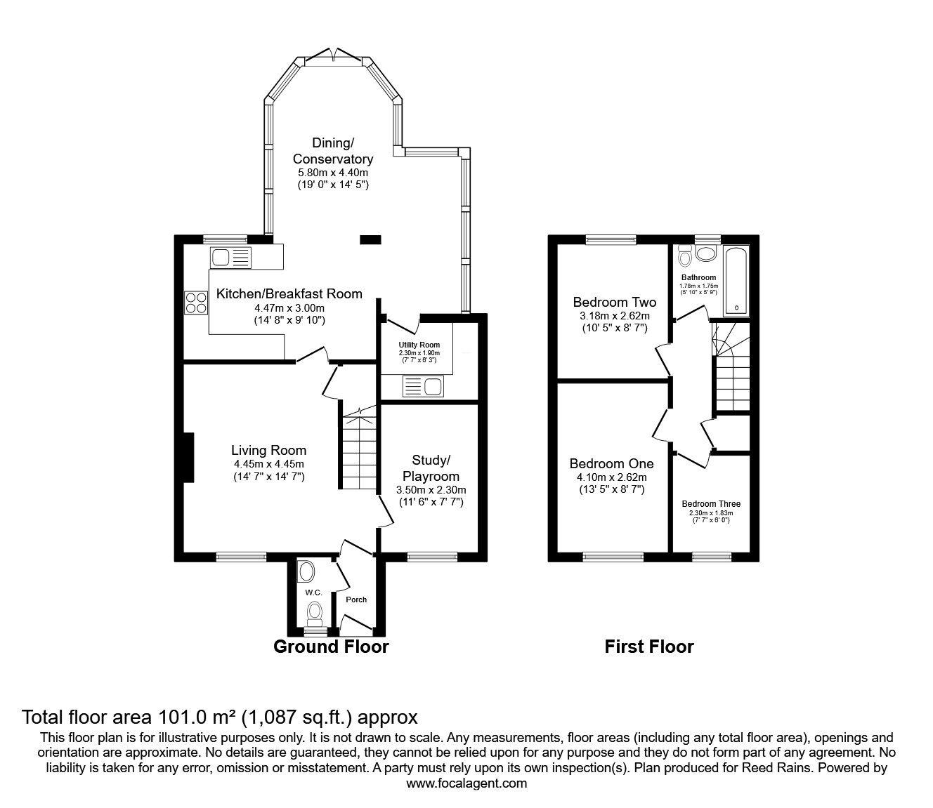 Floorplan of 3 bedroom Semi Detached House for sale, Brynmore Drive, Macclesfield, Cheshire, SK11