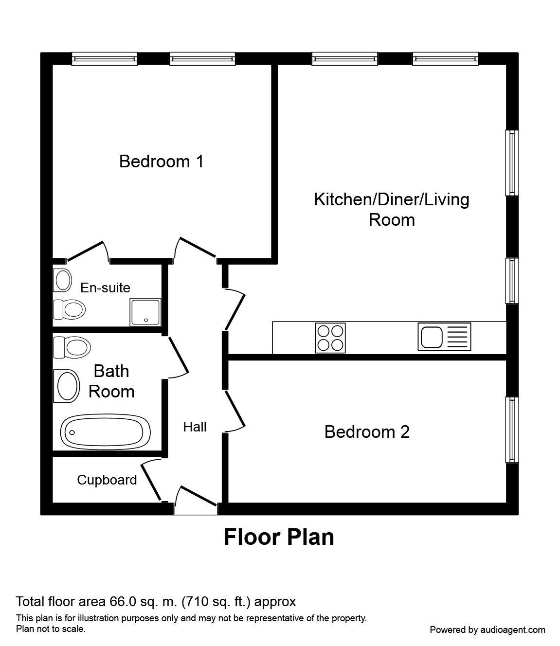 Floorplan of 2 bedroom  Flat to rent, Brown Street, Cheshire, SK11