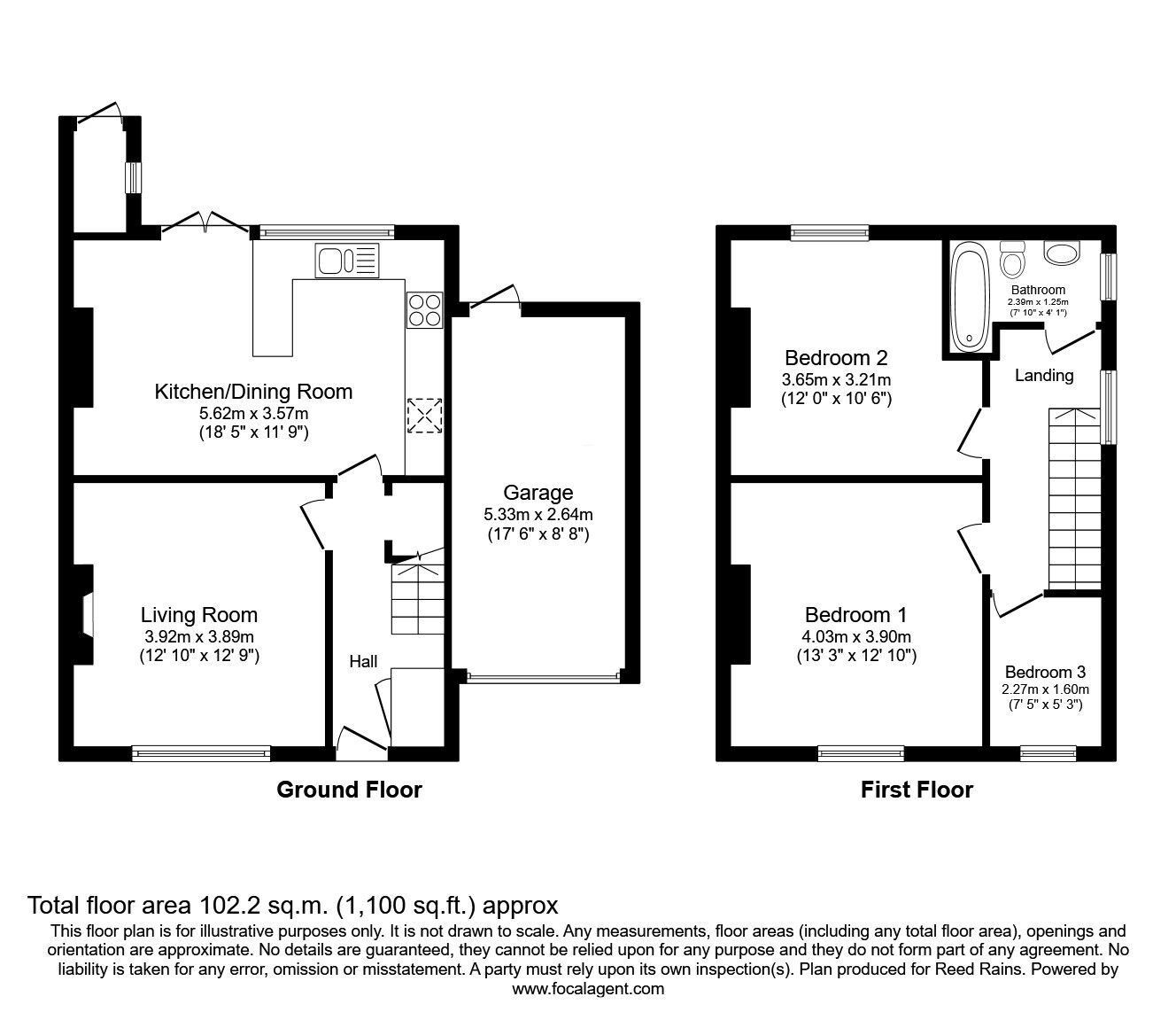 Floorplan of 3 bedroom Semi Detached House for sale, Maple Avenue, Macclesfield, Cheshire, SK11