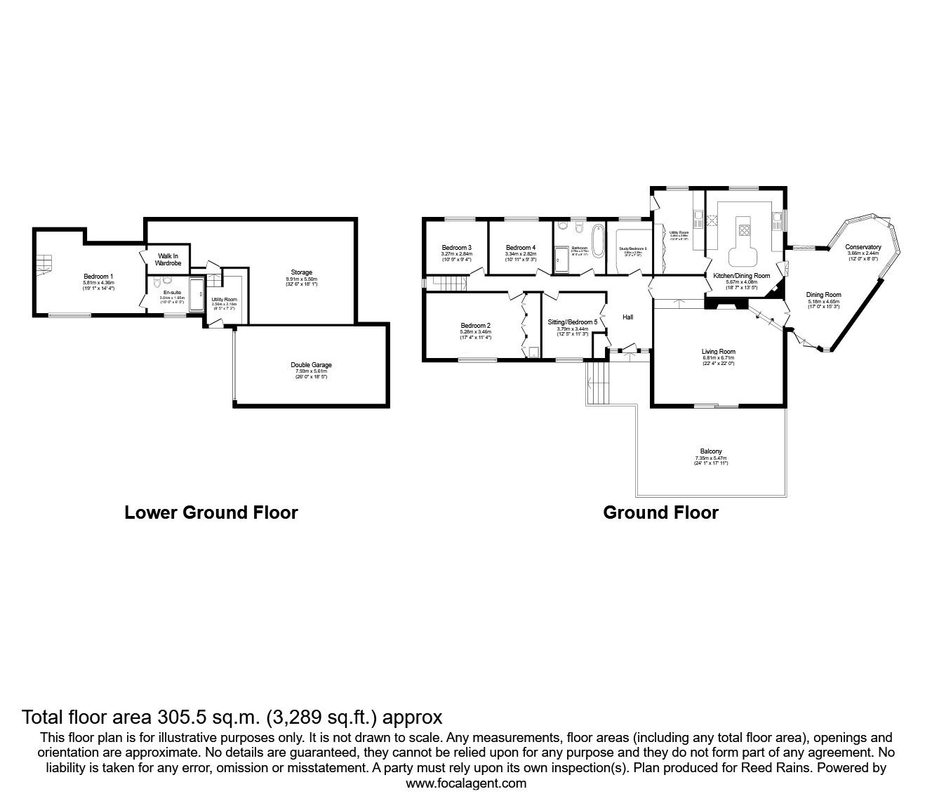 Floorplan of 6 bedroom Detached House for sale, Springhill, Macclesfield, Cheshire, SK10